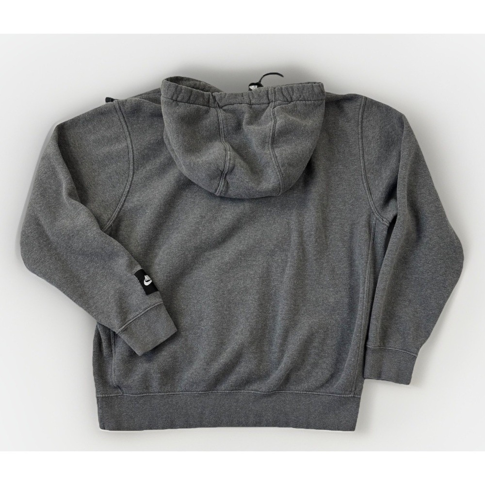 Nike Just Do It Hoodie Sweatshirt Size Medium Gray Pullover Swoosh - READ Flawed - Picture 9 of 12